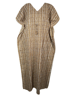 Women, French, Beige Beach Kaftan Dress Stylish Long Summer Caftan, One size